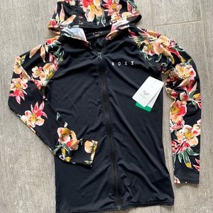 🔥🔥ROXY - SECRET GARDEN HOODED LONG SLEEVE ZIP-UP RASHGAURD🔥🔥